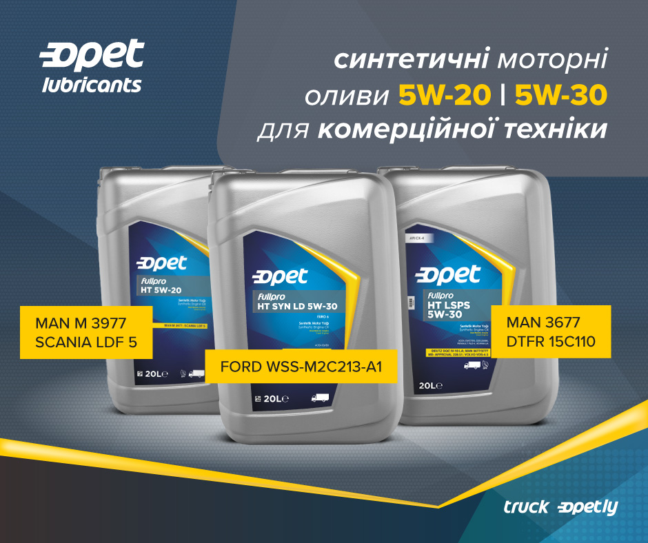 ТОП-5 переваг моторних олив Opet для комерційної техніки з в'язкістю 5W…