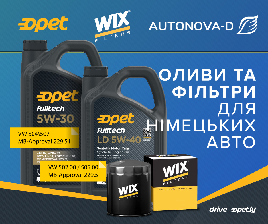 Оливи та фільтри для німецьких автомобілів